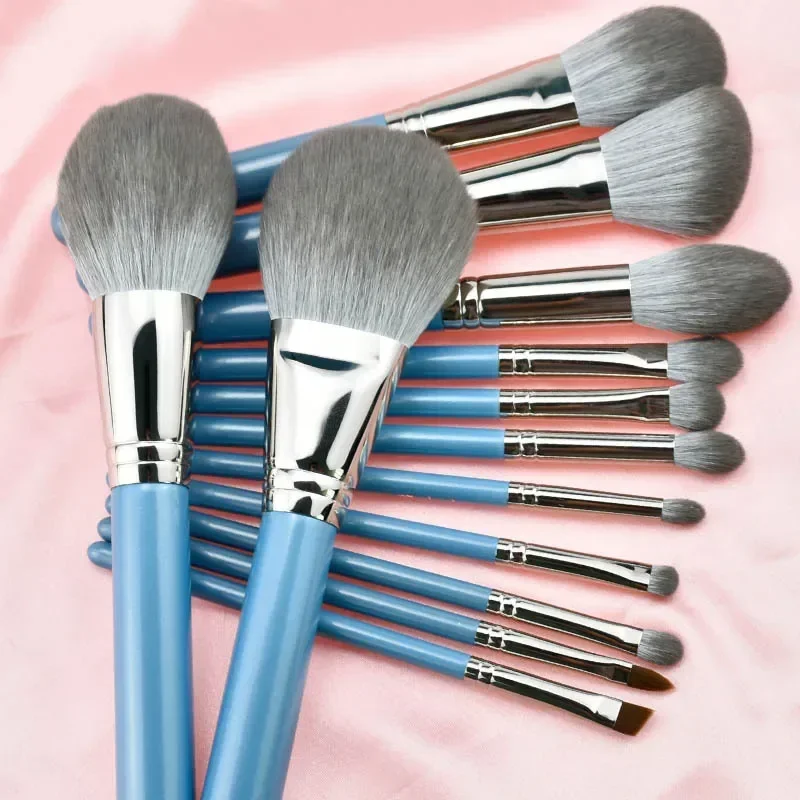 13pcs Makeup Brush Set The Series High Quality Synthetic Hair Blue Brushes Powder Blush Foundation Eyeshadow Beauty Tools