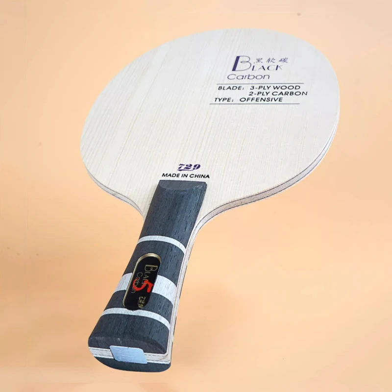 Professional Table Tennis Blade, Black Soft Carbon(3 K Carbon), 3 Ply Wood 2 Ply Carbon, Ping Pong Racket for Fast Attack, 729