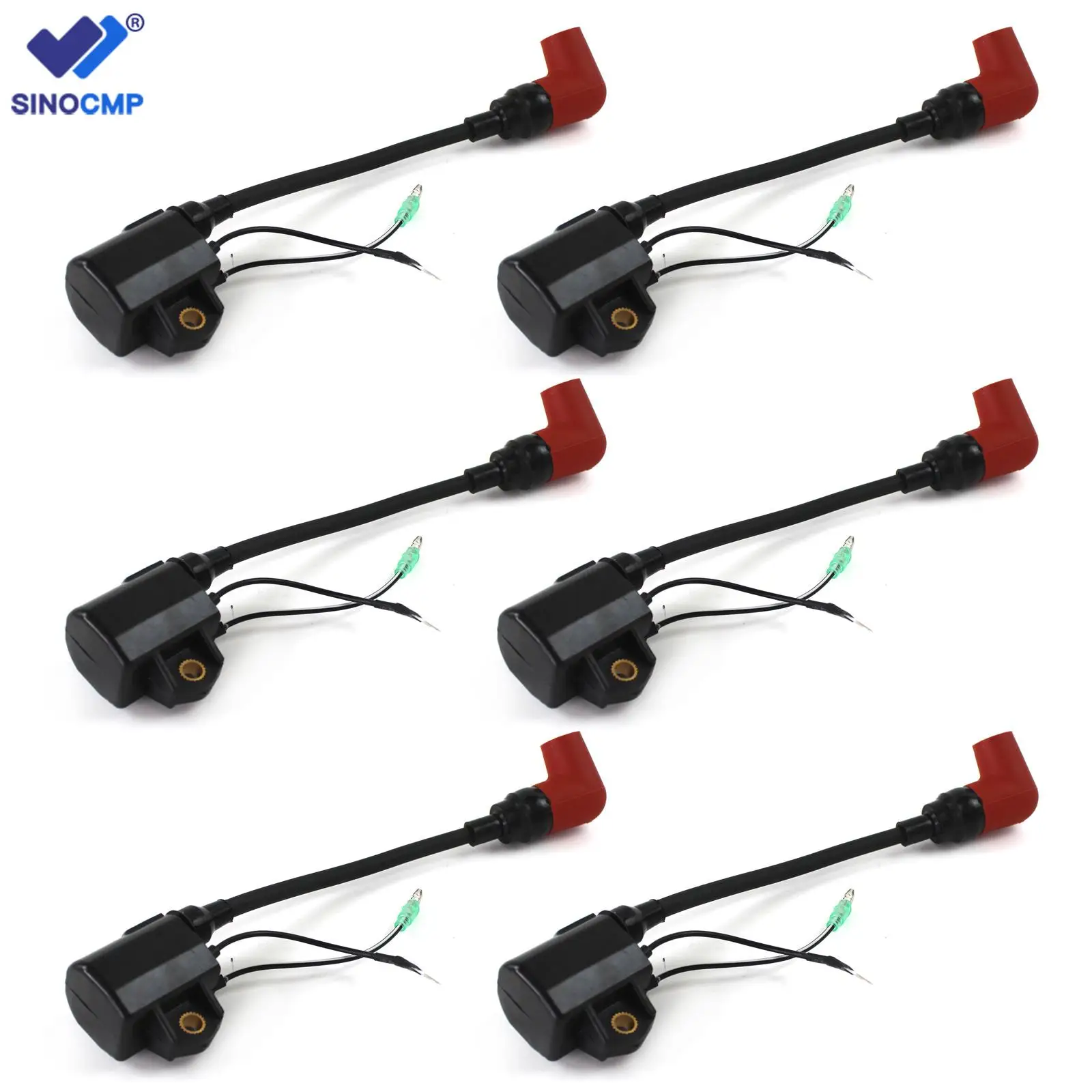 

6pcs Heavy Duty Ignition Coil for Yamaha 100HP 115HP 130HP 140HP 150HP 175HP 200HP 225HP (2 stroke) engines 6R3-85570-01-00