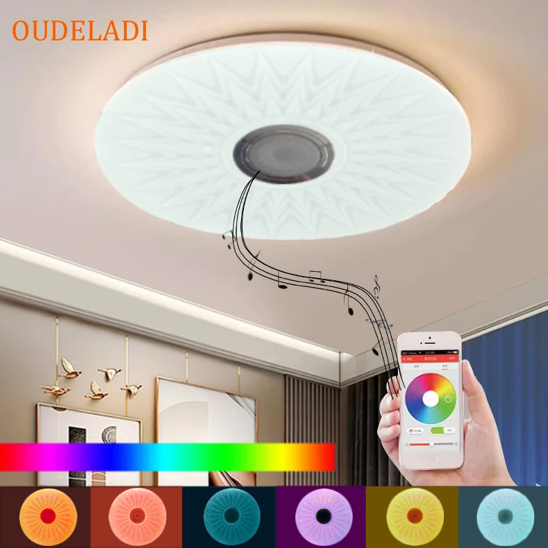 36W Smart Lamp Ceiling RGB LED Lights Dimmable APP Control Bluetooth Speaker Home Bedroom Living Room Ambient Light