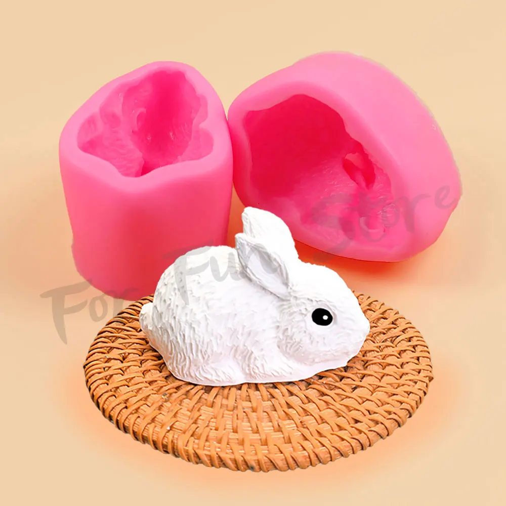 For Fun DIY 3D Rabbit Car Mounted Aromatherapy Gypsum Candle Silicone Molds Handmade Soap Resin Mold Flipping Sugar Baking Molds