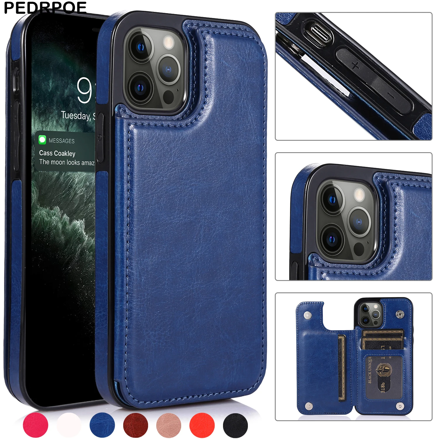 

Leather Flip Phone Cover For iPhone 14 13 Pro Max 12 Mini 11 XS Max XR X 7 8 6s Plus SE Wallet Magnetic Card Bag Protect Case