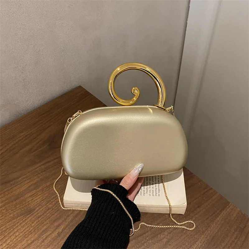 

2026 Fashion Design Irregular Handle Women's Evening Box Bag Luxury High End Party Clutch Handbag Bride Trend Crossbody Bag