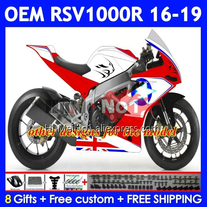 Aprilia RSV 1000 R RR 1000R 316No 37 RSV1000 16 17 18 19 RSV1000RR 2016 2017 2018 2019ขาวแดงแฟริ่ง