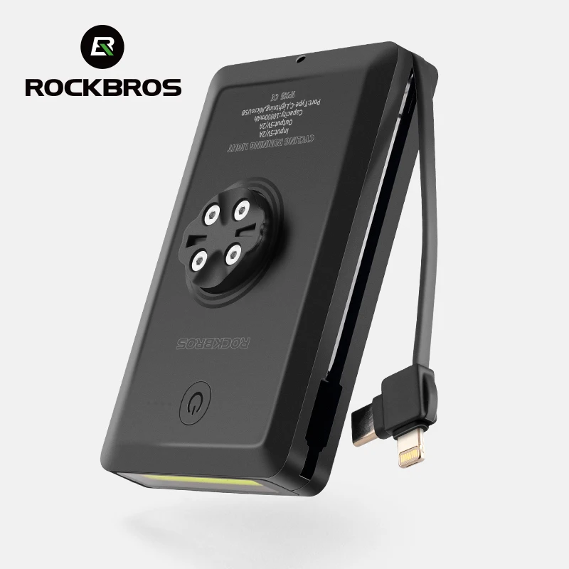 Rockbros 10000mah luz de bicicleta portátil potência para garmin gopro farol tipo-c carregamento usb lanterna de bicicleta lâmpada