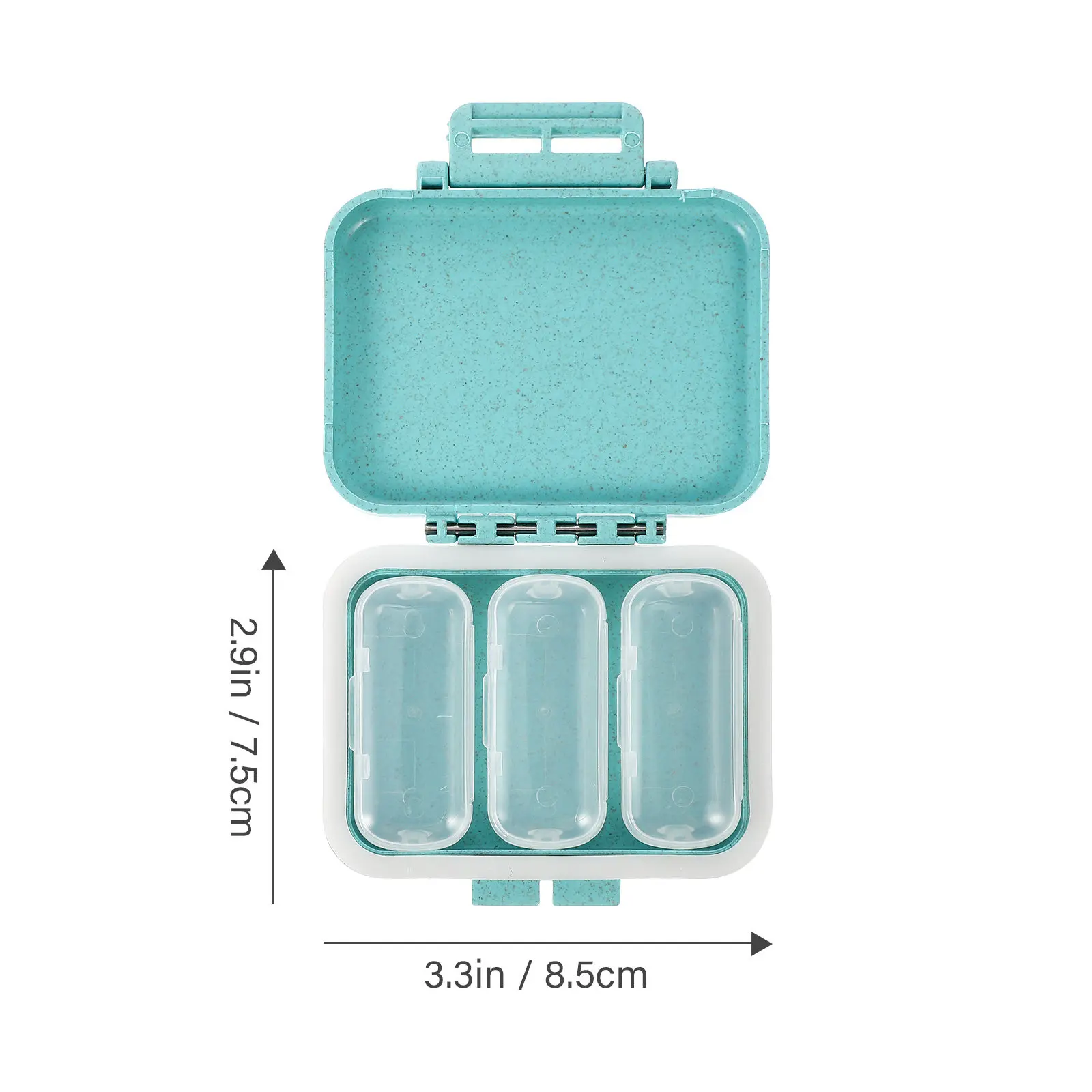 Food Grade Portable Pill Organizer 3-Compartment Sealed Travel Medicine Case with Individual Isolation Sections