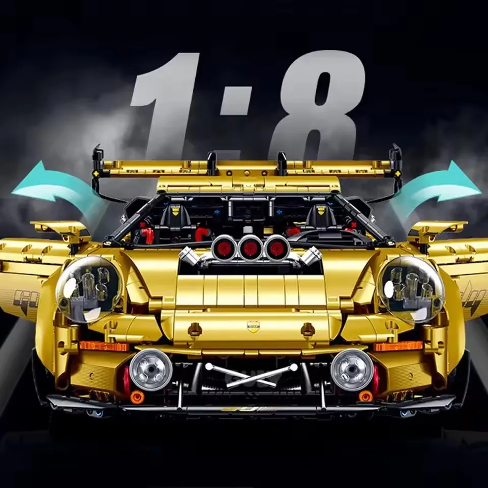 3824ピース 1:8 MOC テクニカルゴールド GTカー グーリー 10640 組み立てブロックキット スーパーカーブリックセット 大人向けおもちゃ 子供向け ハロウィンギフト