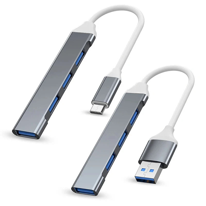 USB Type C Hub 4 Port Adapter USB 3.1 Multi Splitter 4 in1 Docking Station Ultra Slim Super Speed Aluminum For Macbook Laptop PC