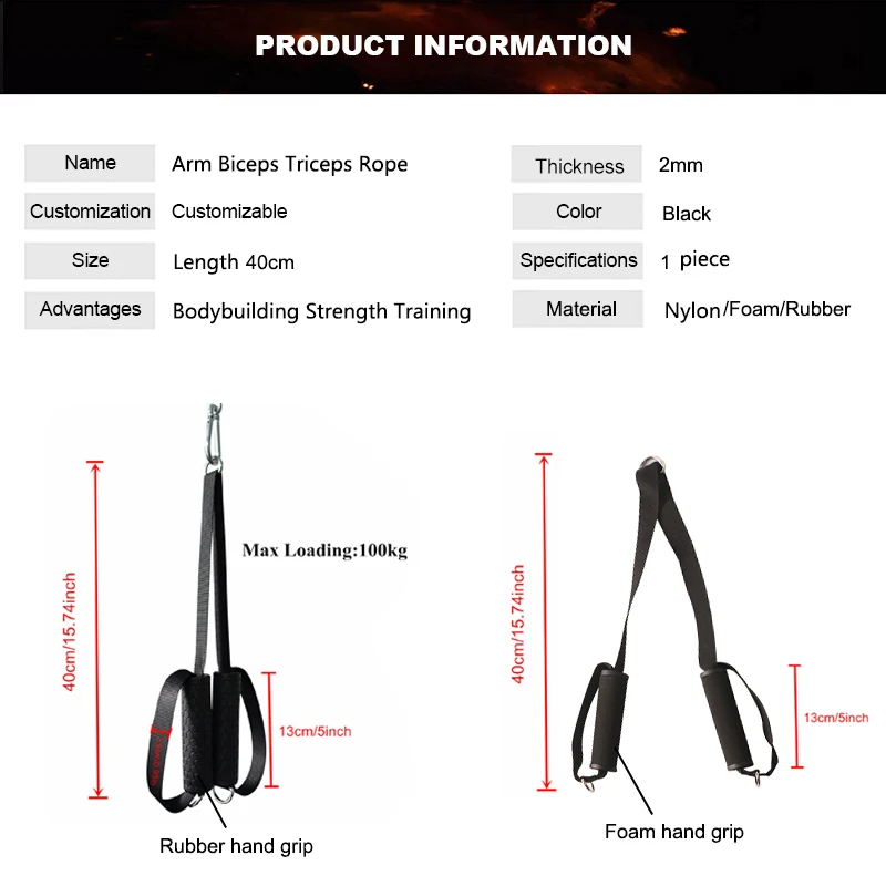 Fitness Arm Biceps and Triceps Rope,Hand Gripper,Strengths Strap, Weight Lifting,Bodybuilding Training, Pulldown Cable Attachme