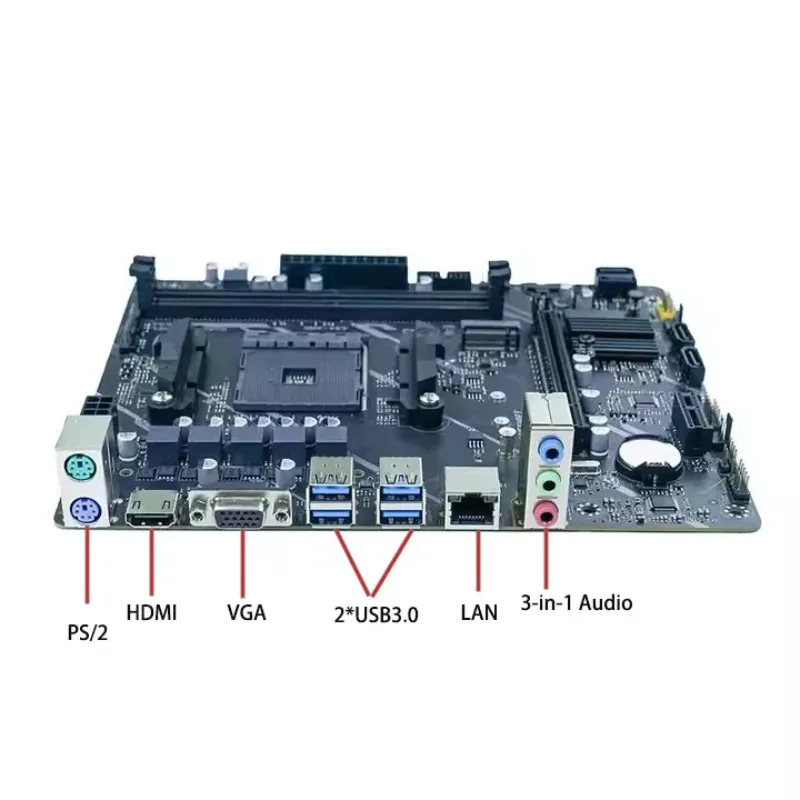 متوفر في المخزون AMD Ry-zen اللوحة الرئيسية AM4 شرائح A320 1000/2000/3000/4000/5000 DDR4 اللوحة الأم لسطح المكتب