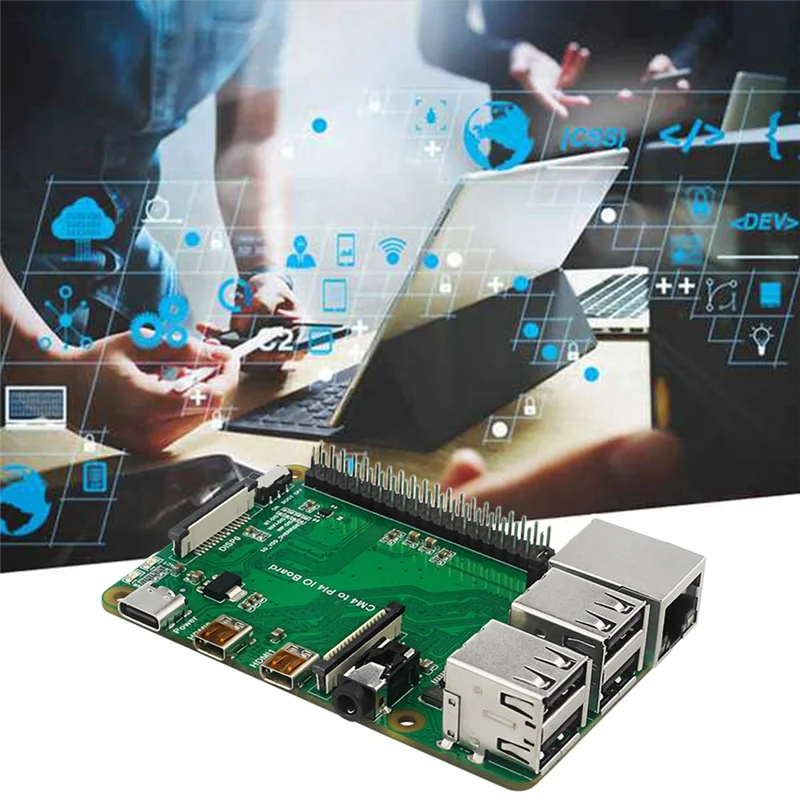

Эффективный 1 комплект адаптера CM4 к PI4B, плата расширения для модуля Raspberry Pie CM4 к адаптеру 4B, 4-сторонний USB2.0 RJ45 Ethernet