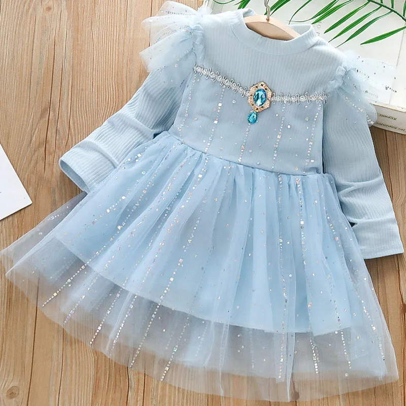 

Autumn Kid Girl Dress Birthday Party Princess Costume Teen Children Prom Dress Snow Girl Clothes Outfit Dress Up A835