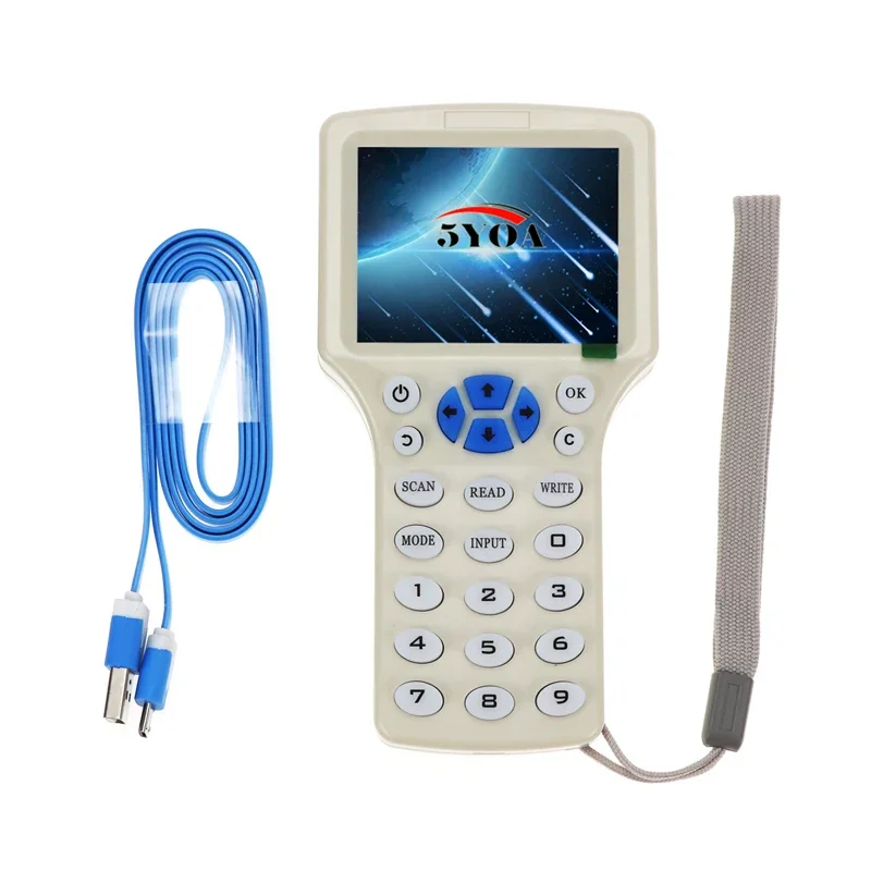 5YOA RFID Copier Writer Readers Duplicator 125KHz 13.56MHz USB Programmer NFC Smart 10 Frequency Key fob Card Reader UID Decoder
