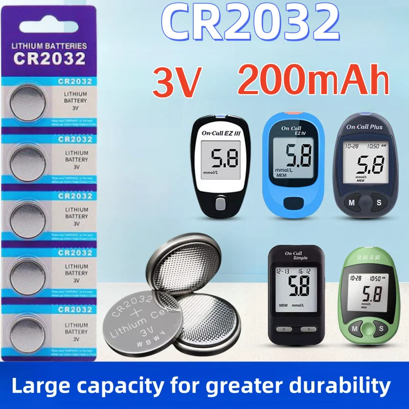 Button battery CR2032 CR2032 DL2032 ECR2032 lithium battery 3V 200mAh suitable for calculator toys watch key remote control