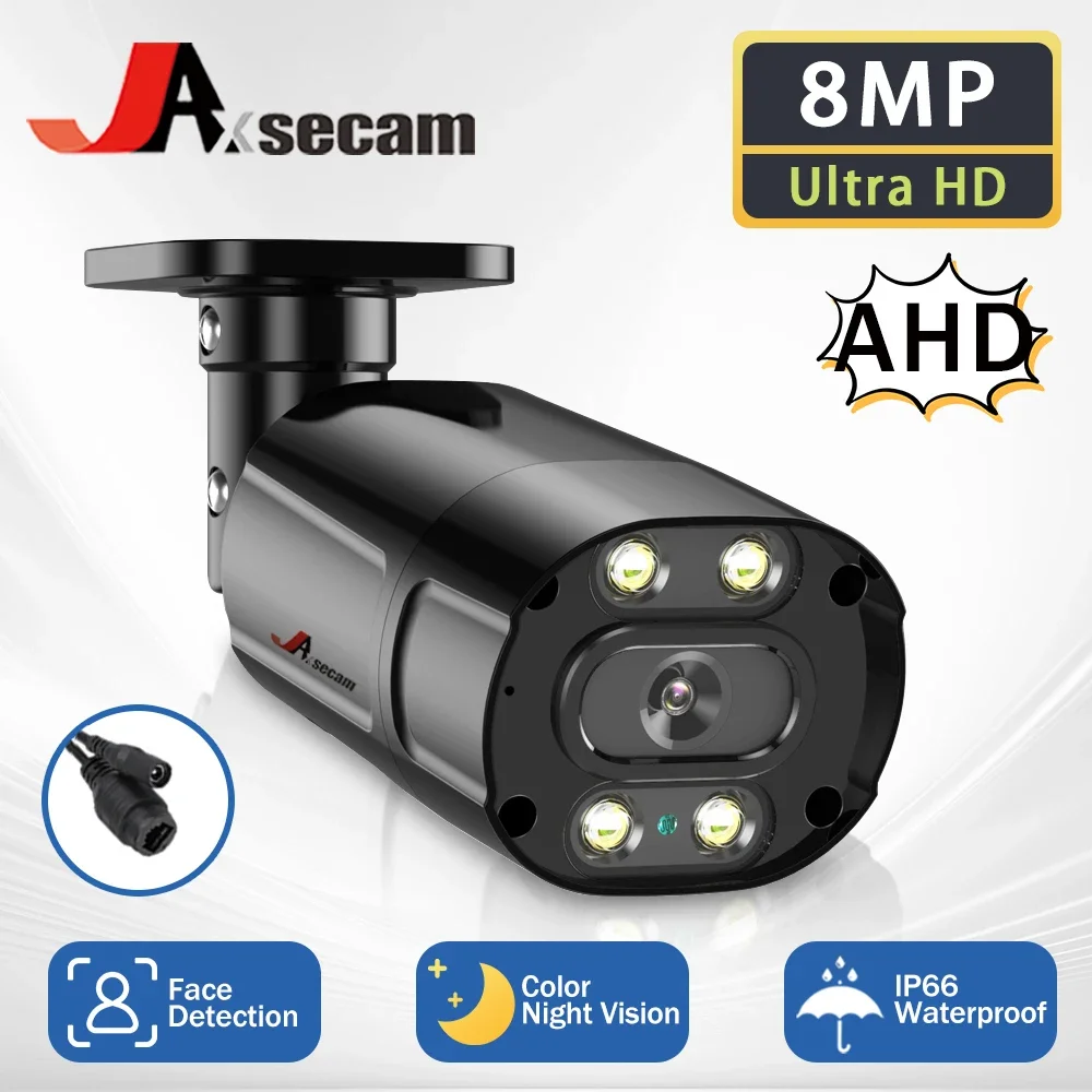 AHD Camera 4K Digital Surveillance 8MP HD Infrared Night Vision Security Home Outdoor Waterproof Bullet Camera H.265+ 3.6MM CCTV