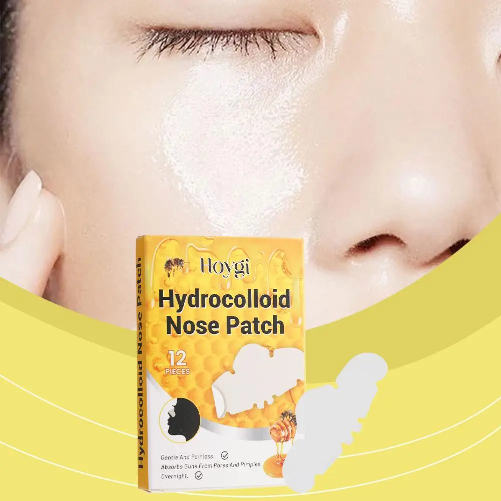 Hidrocolóide Nose Patches, Absorvendo Capa, Cravos, Remoção Espinhas, Poros, 12Pcs