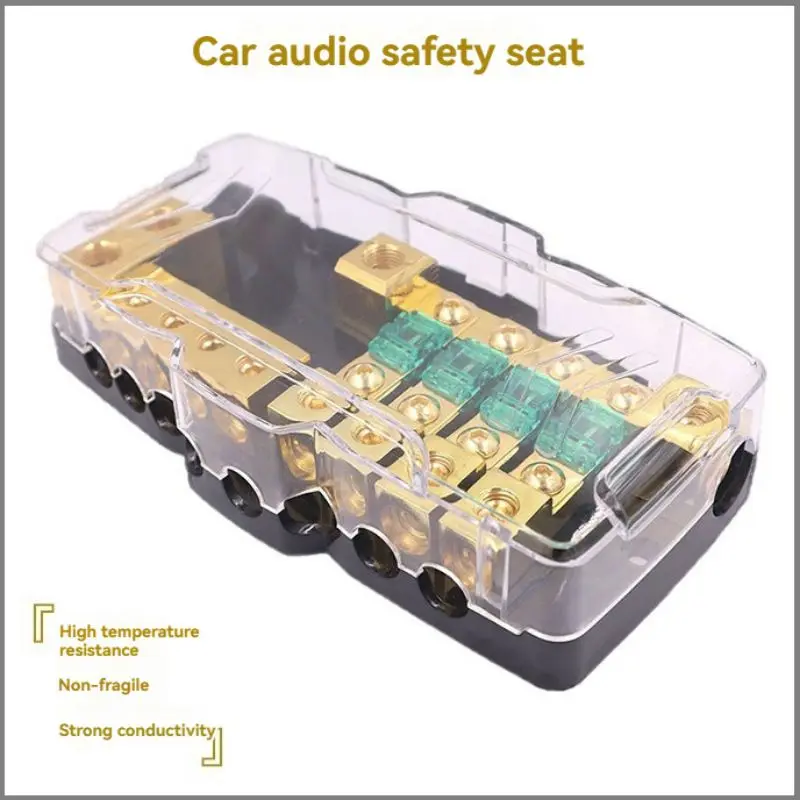 Car Audio Modification Accessories Four Way Two Into Four Cable Box Multi-function with LED Light Safety Seat