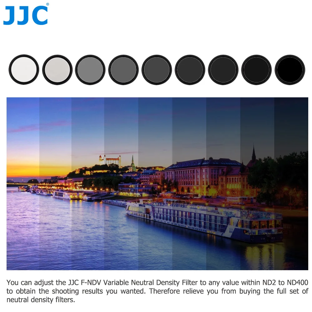 JJC ND Filter Variable ND2-400 Neutral Density Fader Adjustable Lens Filter 49 55mm 58mm 67mm 77mm 82mm Photography Accessories