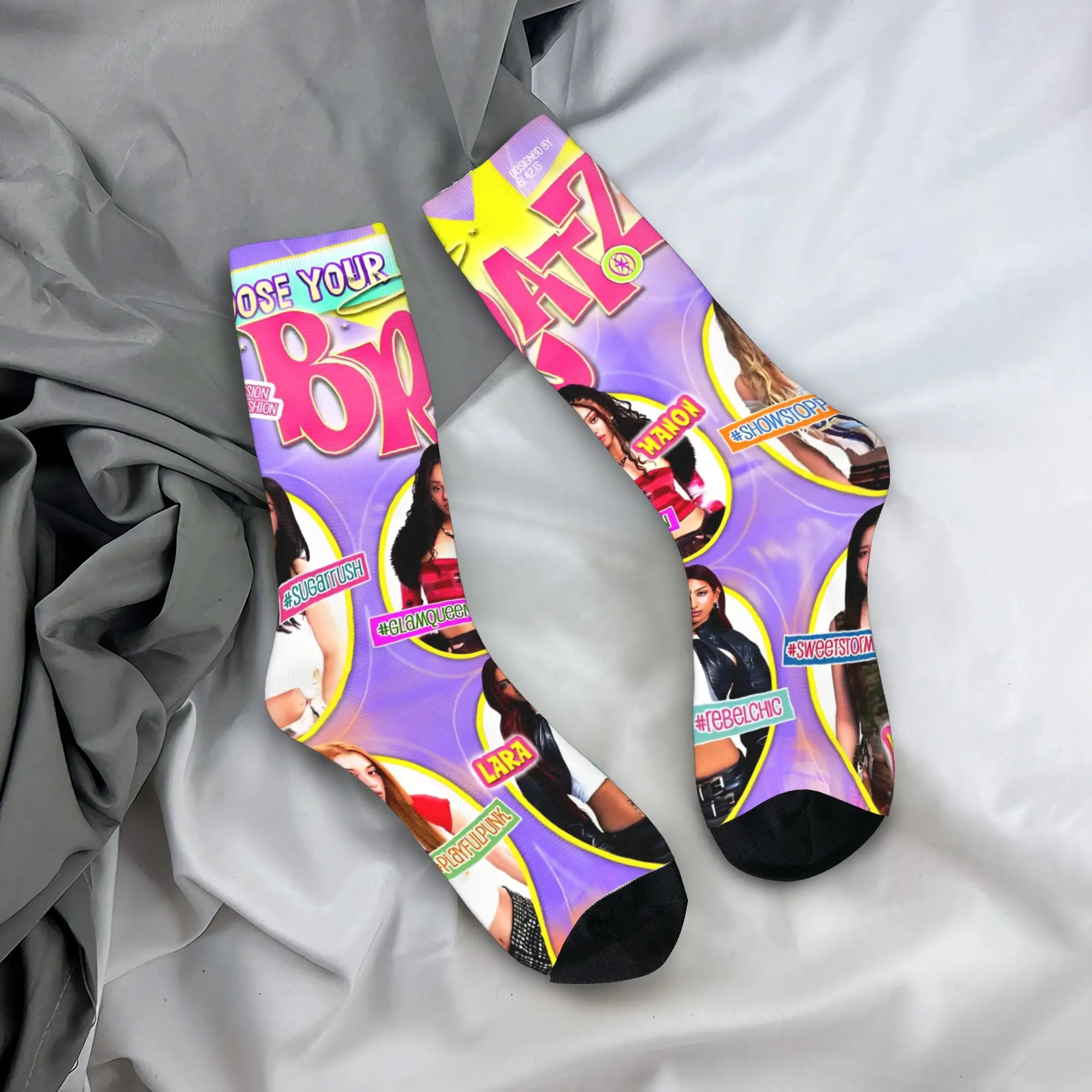 

Korean Style KATSEYE Gnarly Socks Custom Stockings Non Slip Women Men Socks Soft Winter Gothic Running Socks