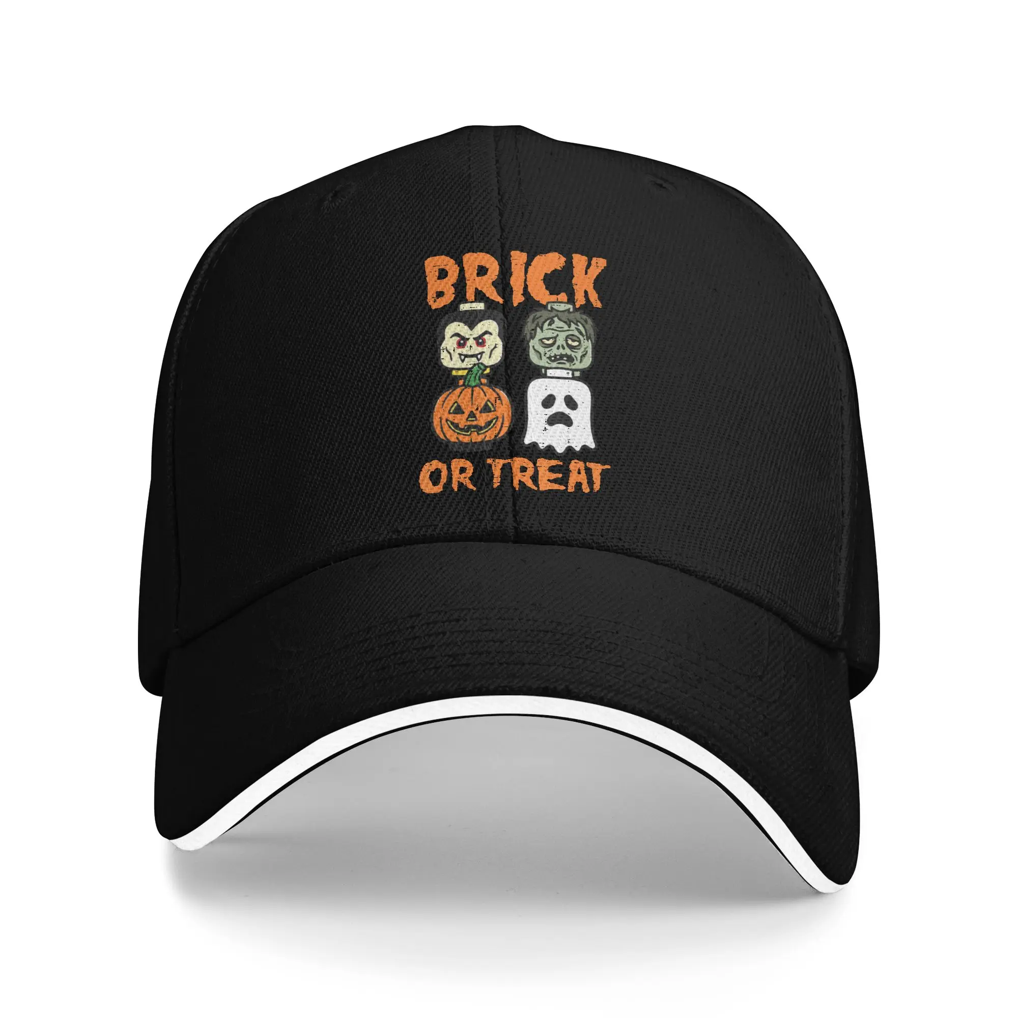 Spring Casual Baseball Cap Halloween Brick Or Treat Building Blocks Tennis Skate Hip Hop Hats For Couple Women Snapback Cap