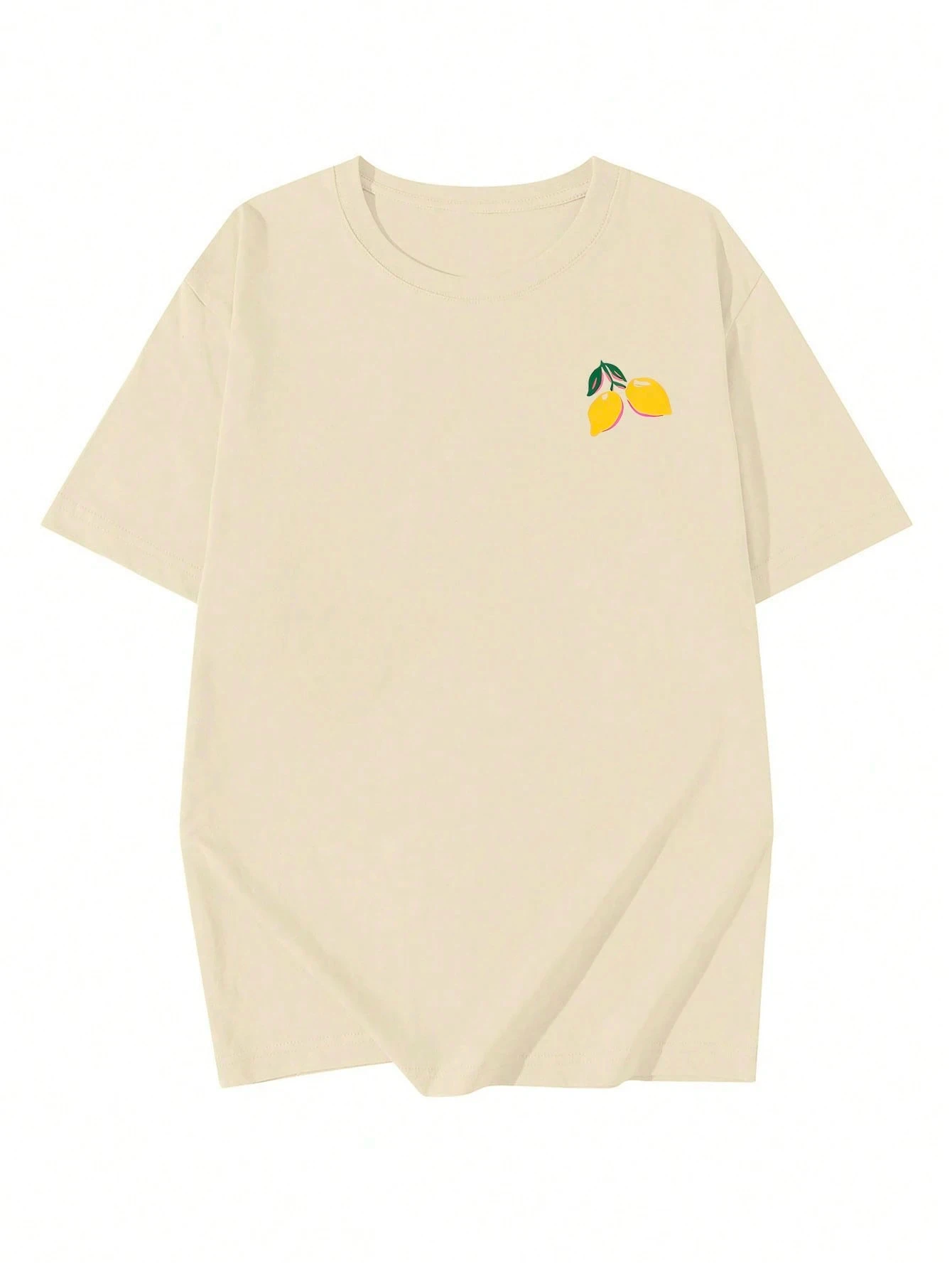 2026 Summer Fashion New Style Fun Making Lemon Wine Printed Street Cotton T-shirt Outdoor Leisure Loose Parent Child T-shirt