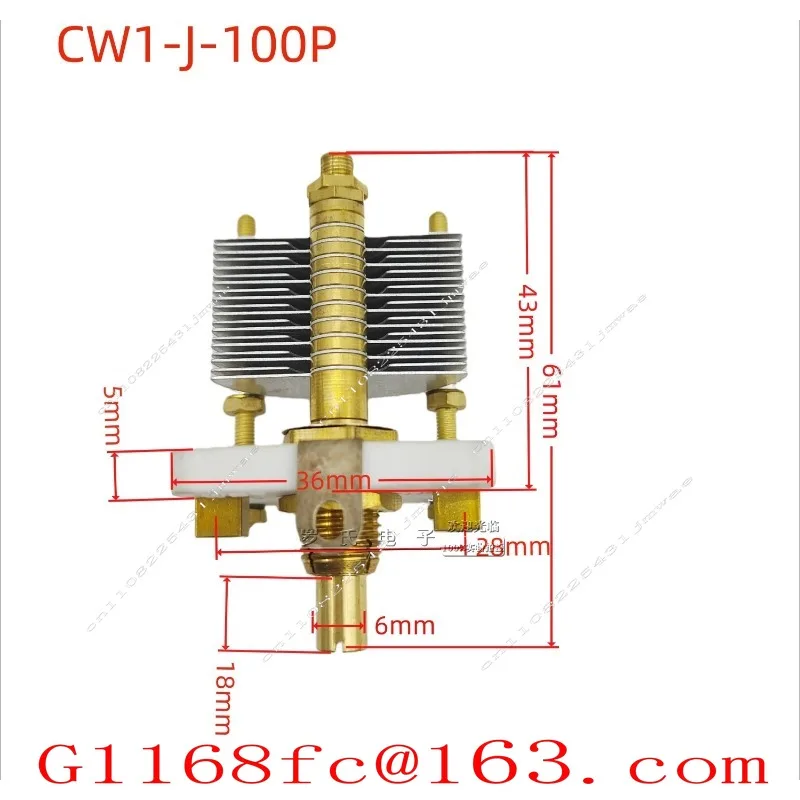CW1-J50P/G100P High-frequency High-precision Ceramic Large Pitch Air Single Variable Capacitor