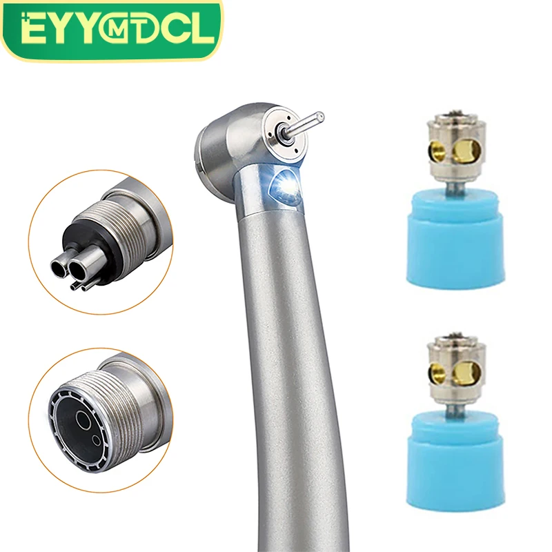 Стоматологический светодиодный высокоскоростной наконечник EYY, кнопочный электронный генератор, керамический подшипник, тройной распылитель воды, крутящая головка, воздушная турбина, 2/4 отверстия