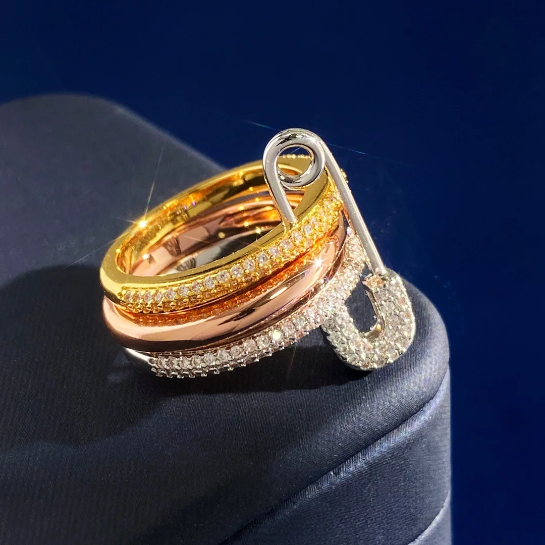 Stackable CZ Rings for Women, Multicolor Silver