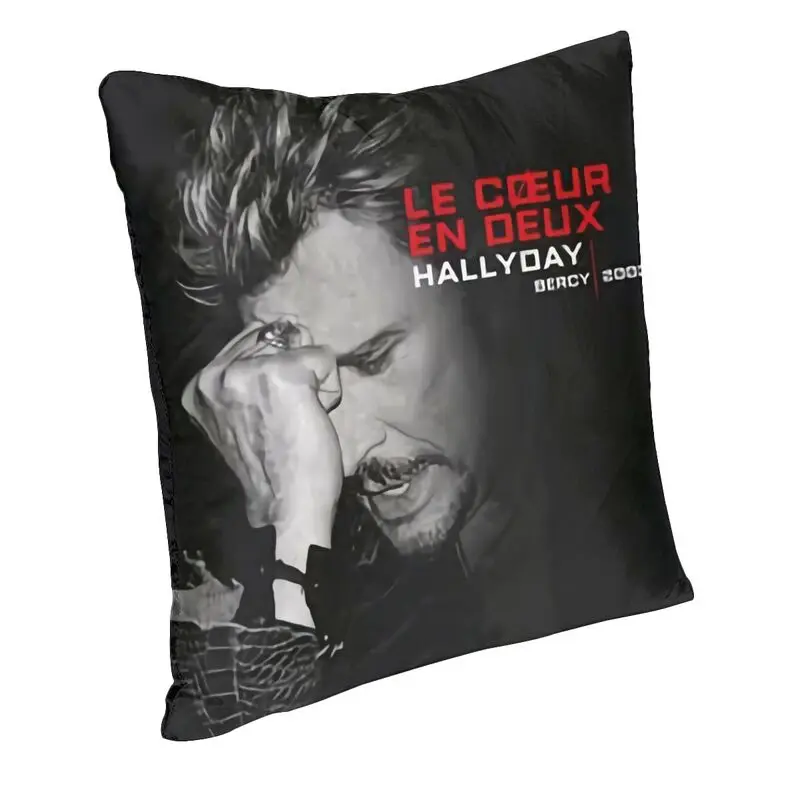 Johnny Hallyday Pillow Case Home Decorative Fashion France Rock Singer Chair Cushion Square Pillowcase