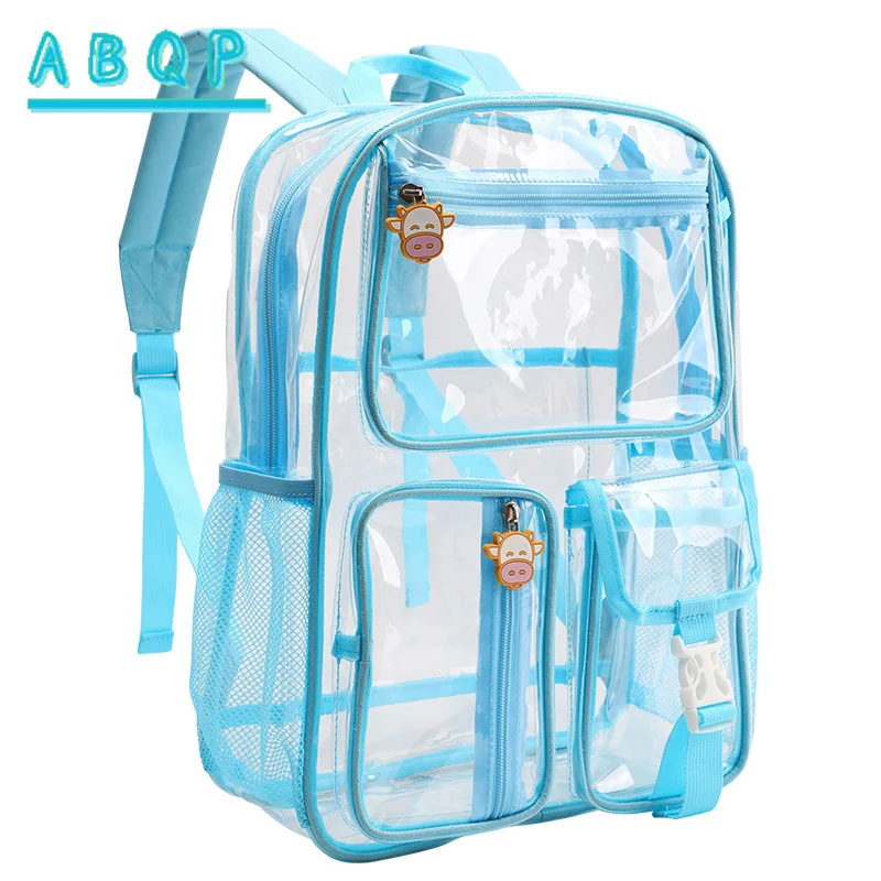New Transparent Backpack PVC Large Capacity Fashionable Women's Transparent Backpack Fashionable Storage Beach Backpack