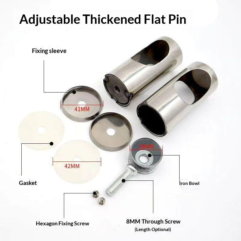 Adjustable Spacing Round Tube Base Handle Connector Base Hardware Accessories For Stainless Glass Door Handles Flat Tube Foot