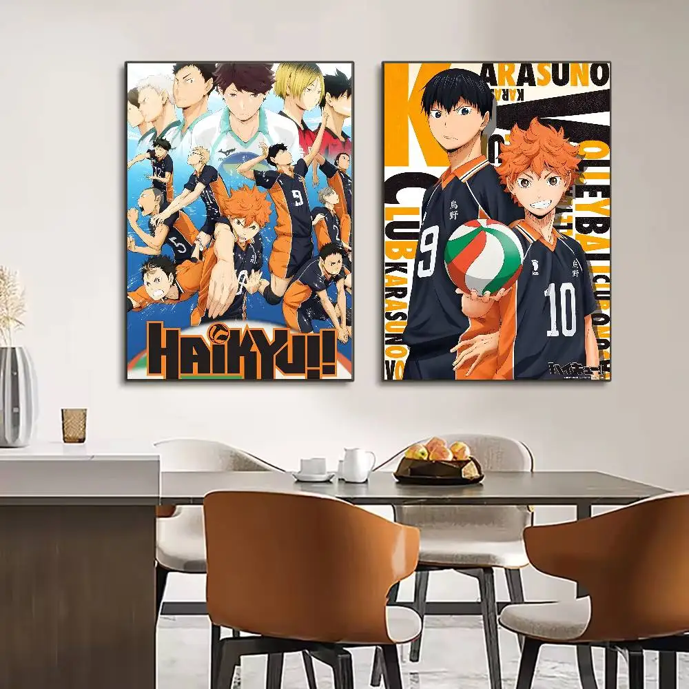 Haikyuu!! Karasuno Volleyball Team Member Poster HD art sticky wall waterproof home living room bedroom bar aesthetic decoration
