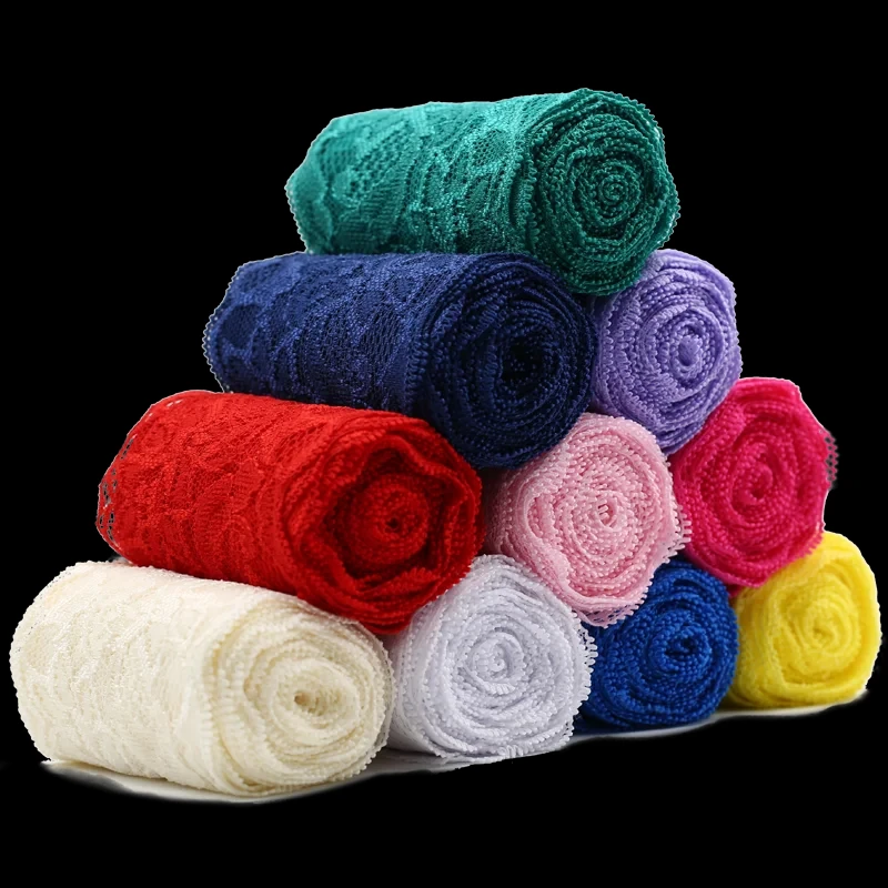 8Cm Spandex-Spitze Elastisches Bastelband Weiß Schwarz Stretch-Spitzenborte Strickmaterial Diy Bekleidungszubehör Sc8Edea1F26De4787Bc17190Ddd01B92Ar