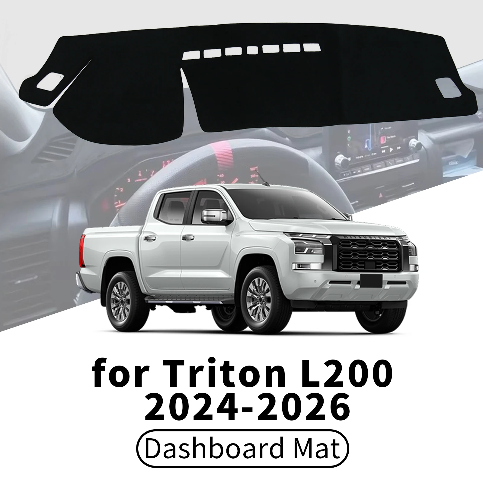 

for Mitsubishi Triton L200 2024-2026 Car Dashboard Cover Dashmat Sunshade Anti‑UV Anti‑Glare Dash Mat Interior Accessories