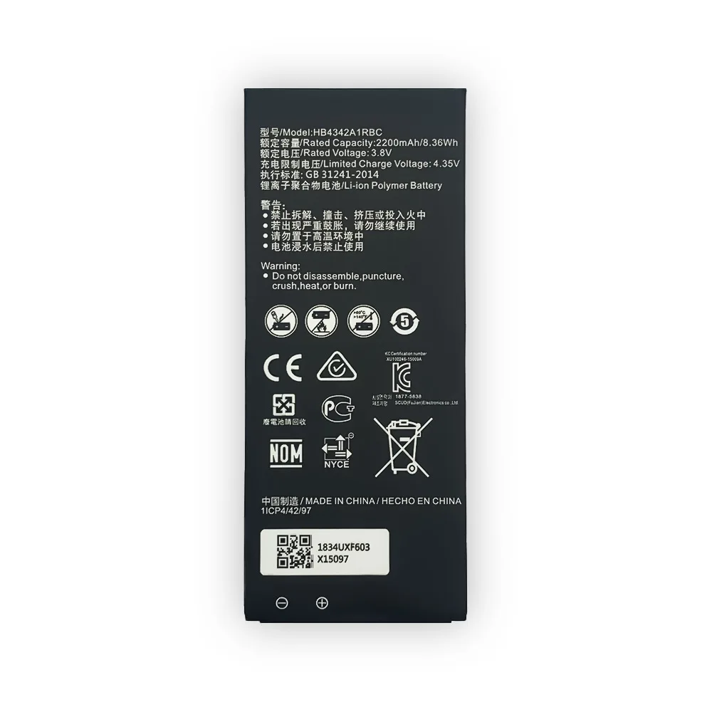 HB4342A1RBC 2200mAh Battery for Huawei Honor 4A Honor 5A LYO-L21 Y5II Ascend 5 + Y6 SCL-TL00 CUN-U29