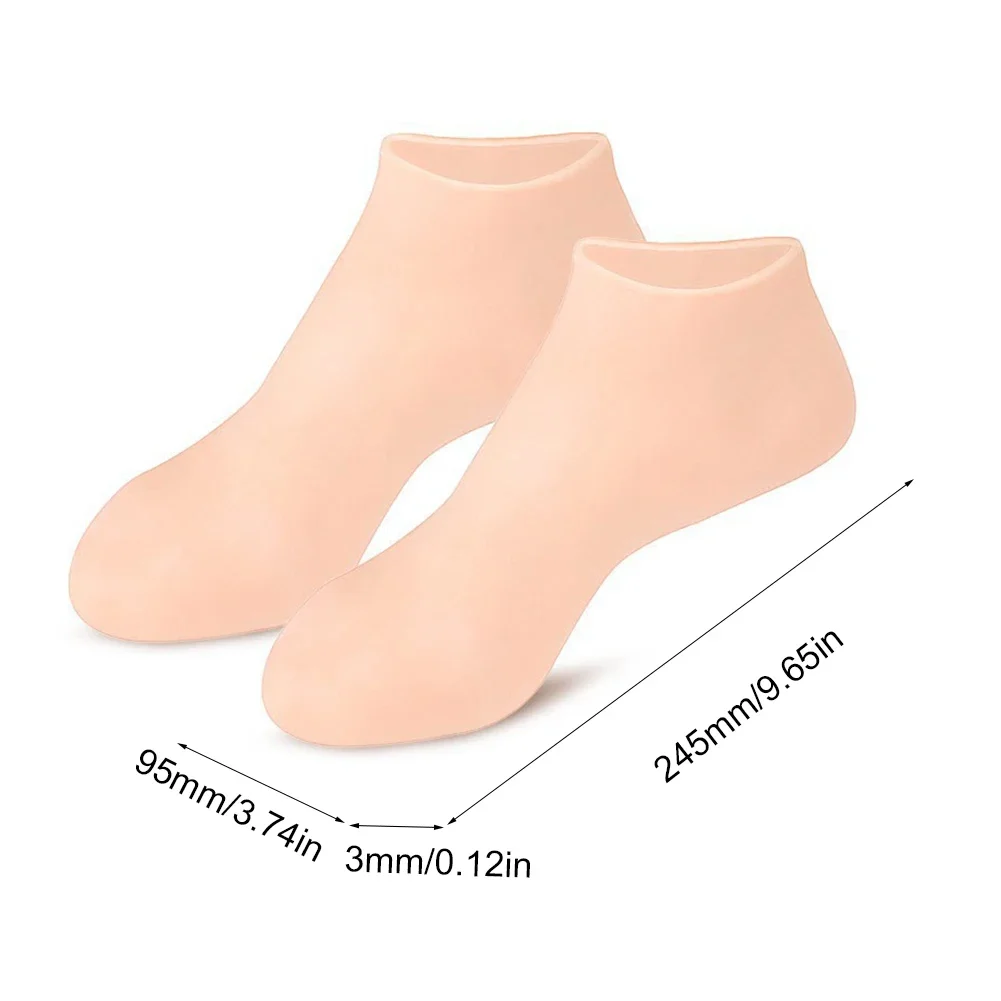 실리콘 풋 케어 양말, 갈라짐 방지 보습 젤 양말, 갈라진 각질 제거, 보호대 통증 완화 페디큐어 도구, 2 개, 4 개