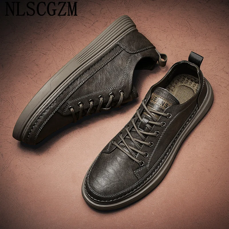 Casual Shoes for Men Luxury Brand Leather Shoes for Men Casuales Italiano Sneakers Luxury Fashion Shoes Men кроссвки мужкие лето