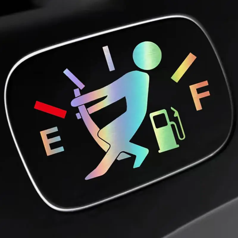[M] Car Fuel Tank Cap Sticker Creative Cartoon Pointer Reflective Decals Refueling Cover Exterior Decor Automobile Accessories