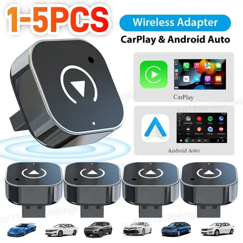 1-5pcs Wireless CarPlay & Android Auto Adapter Smart USB Dongle Auto Connect Plug Play for iPhone and Android Factory Wired Cars