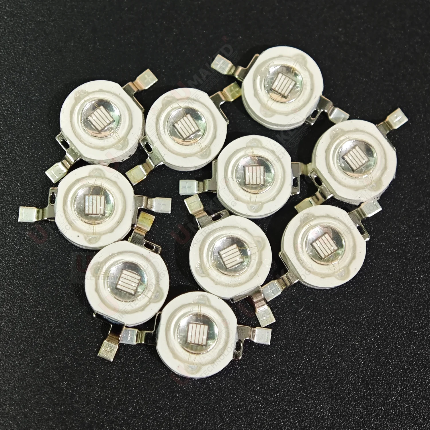 10pcs 3W UV High Power LED Light Beads Ultra Violet Purple LED Chip 365nm 370nm 380nm 390nm 395nm 400nm 405nm 410nm Lamp Bulb view 2