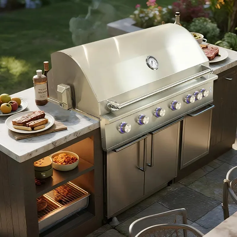 Modern Luxurious Heavy Duty Premium Built-in Built SUS 304 Stainless Steel Outdoor Kitchen Home Garden 48