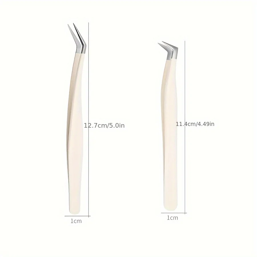 Pinça profissional para cílios e sobrancelhas, ferramenta de beleza em aço inoxidável com pontas de precisão para cílios postiços, enxertia de sobrancelhas, presentes