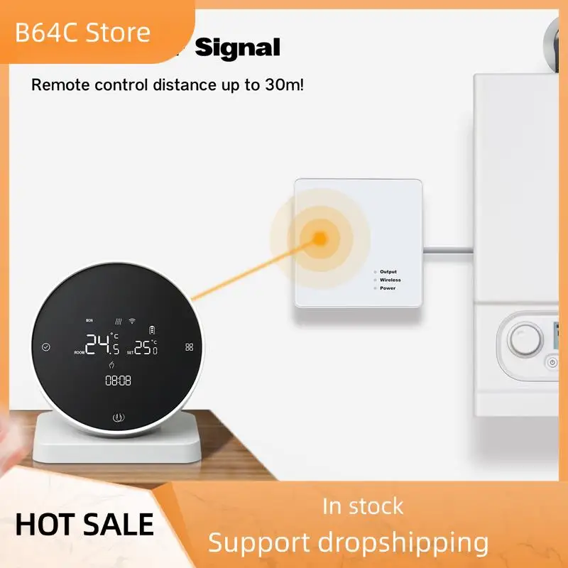 

B64C RF беспроводной Wi-Fi термостат для газового котла с подогревом Tuya Wi-Fi термостат с поддержкой голосового управления через приложение работает для Google Home