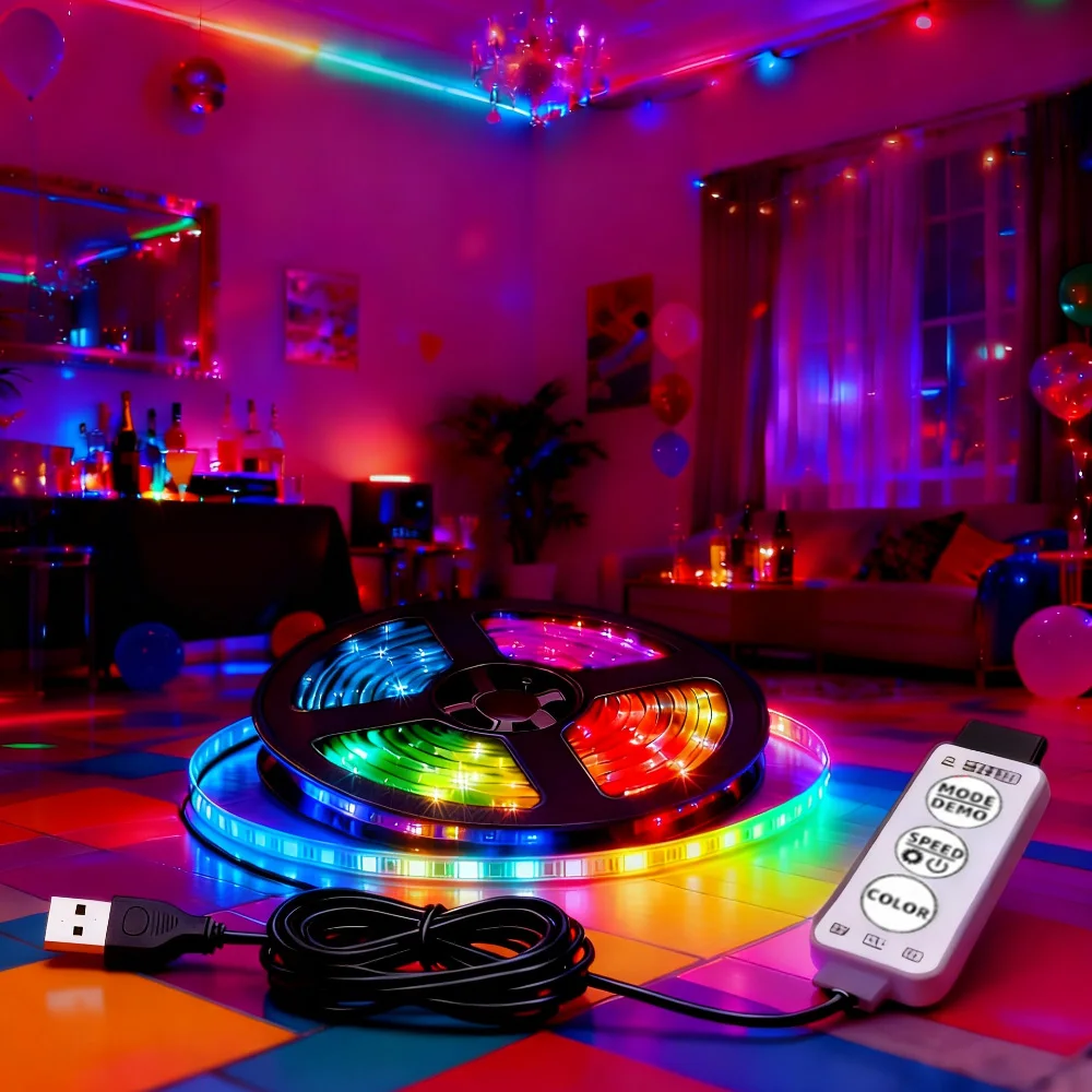 

RGB Led Lights for TV 3 Key Control Led Strip USB 5V SMD5050 Flexible waterproof LED Lamp Tape TV Background Lighting Decoration