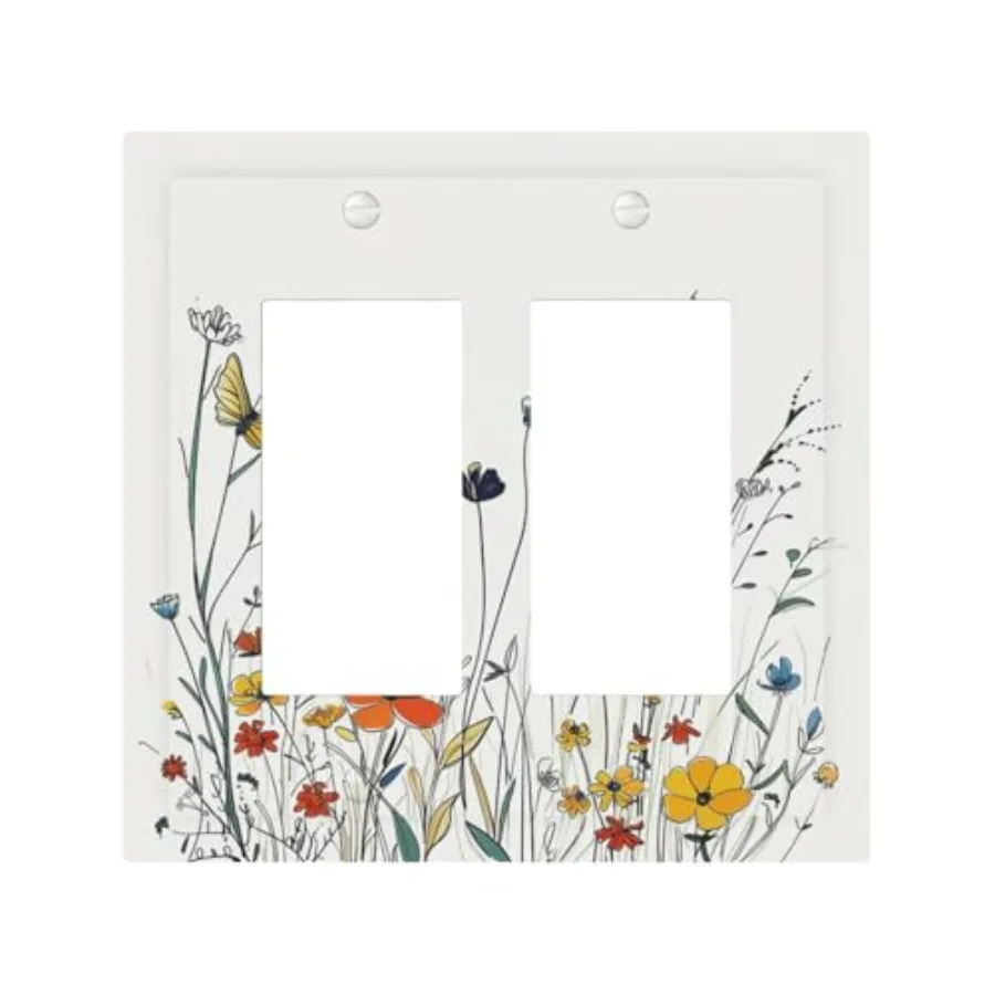 

Decorative Outlet Covers 2 Gang Gfci Electrical Wall Panels Light Switch Cover Plate For Bed Room Living Room Decor