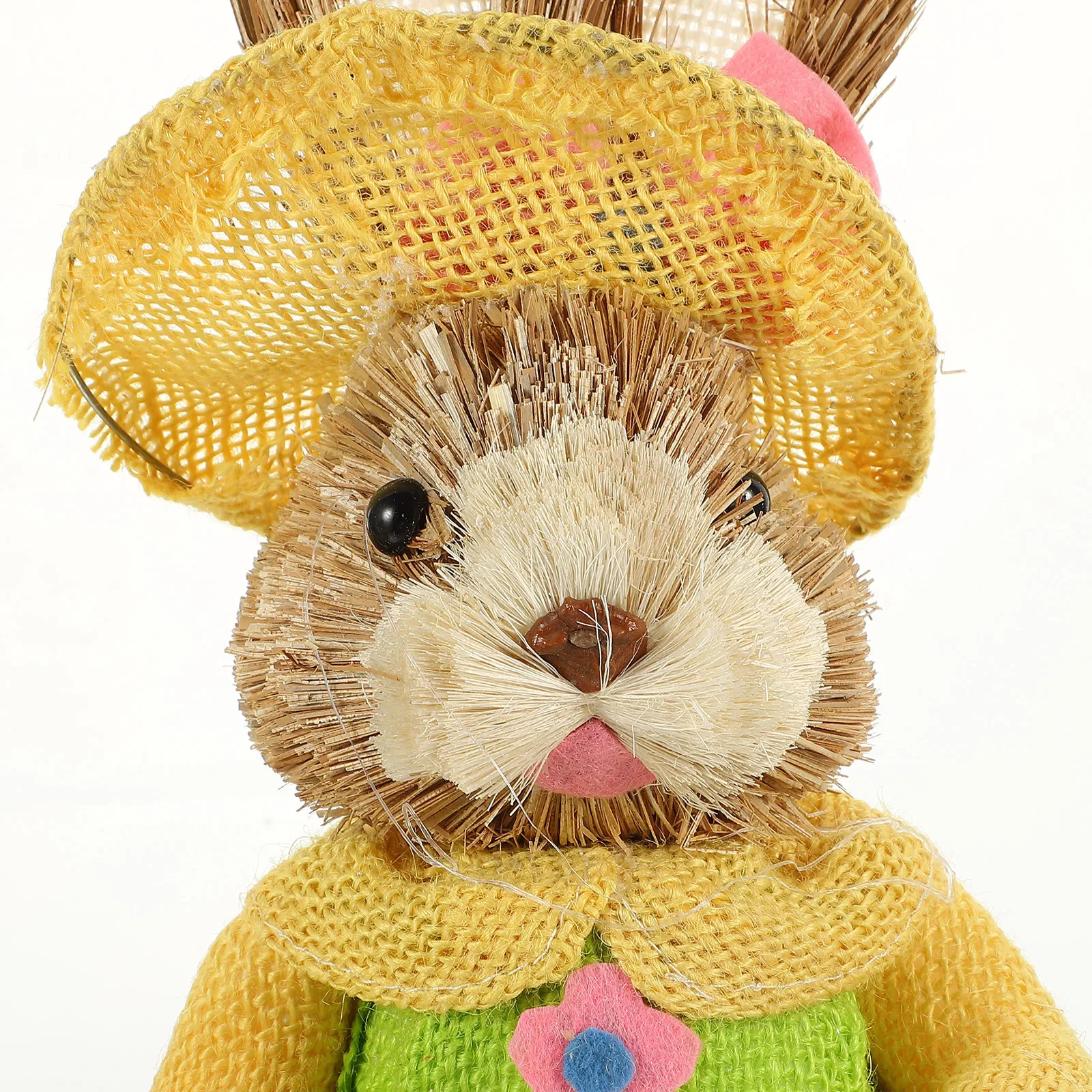 

2Pcs Handwoven Straw Bunny Statues Lightweight Rabbit Decor Garden Bonsai Home Desktop Decorations Easter Front Door Ornament