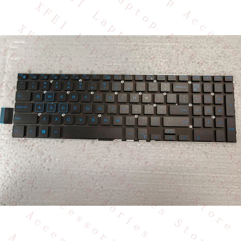 D  For DELL G3 3590 G5 5590 G7 7590 G7 7790 Keyboard Blue no Backlit No Frame US
