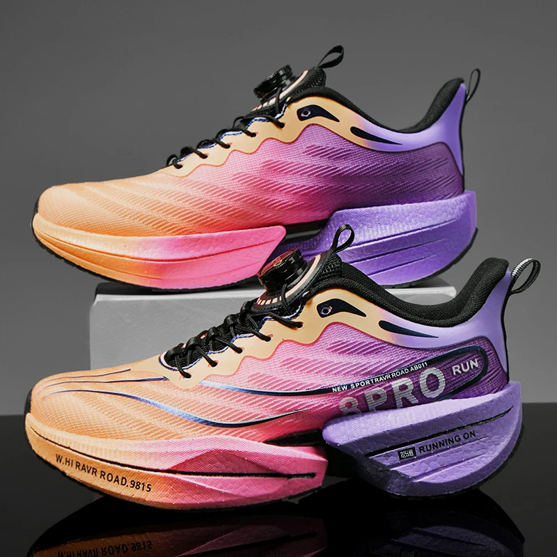 

New Men's Carbon Plate Sneakers Outdoor Soft Sole Mesh Sports Shoes Anti-Slip Running Shoes Breathable Casual Couple Tennis Shoe