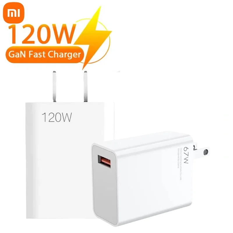 Xiaomi USB Charger 120W GaN Fast Charging EU/US Plug Phone Charger Adapter 10A Type C Cable For IPhone Samsung USB Wall Charger