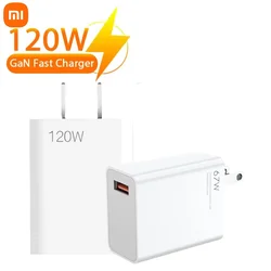 Xiaomi USB Charger 120W GaN Fast Charging EU/US Plug Phone Charger Adapter 10A Type C Cable For IPhone Samsung USB Wall Charger